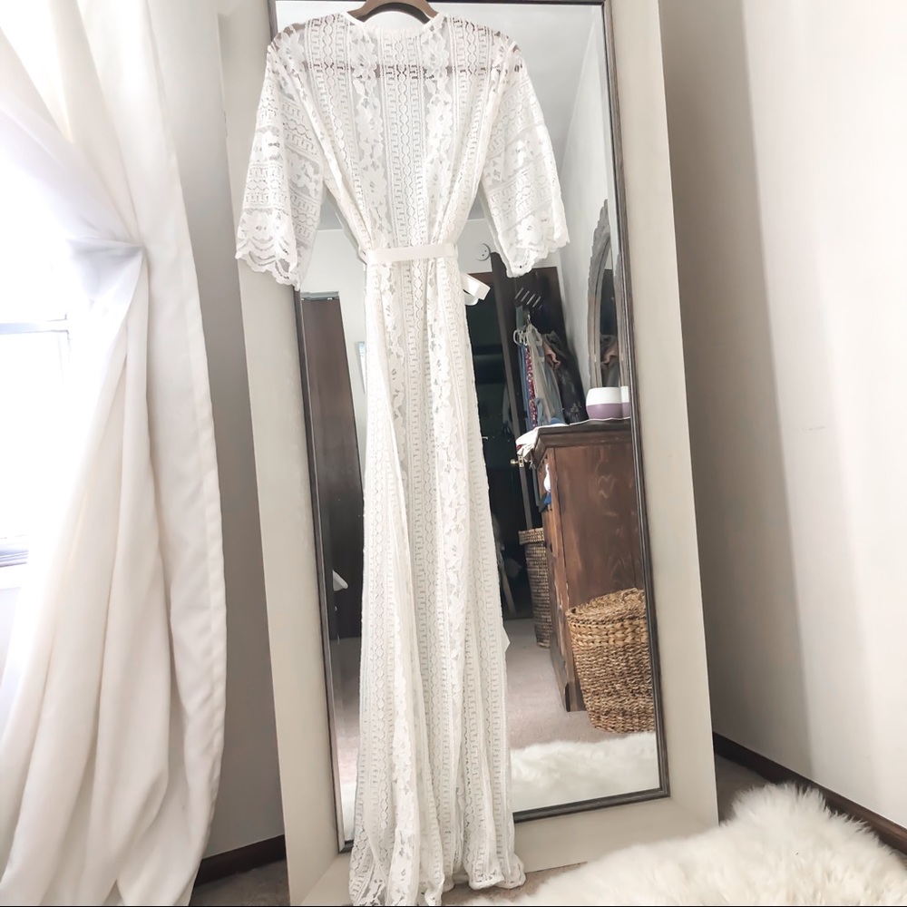 LE ROSE/Lace Duster Robe: Bridal - Full Length! - Picture 4 of 11